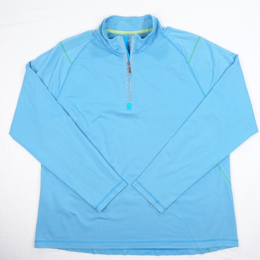 Tommy Bahama 1/4 Zip Men's XL Lightweight Blue Stretch Golf Top